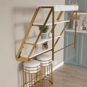 Bàn ăn gấp tường thành kệ để đồ , gọn gàng, tiện lợi.