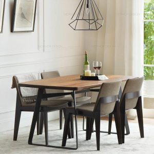 Bàn ăn gia đình bằng gỗ nguyên khối của Mỹ và ghế Bàn ăn cổ điển nhà máy bán trực tiếp quán cà phê Bàn ăn sáng tạo - Hình 2
