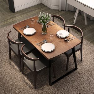 Bàn ăn gia đình bằng gỗ nguyên khối của Mỹ và ghế Bàn ăn cổ điển nhà máy bán trực tiếp quán cà phê Bàn ăn sáng tạo