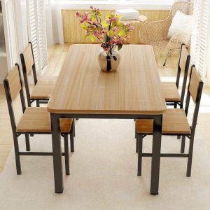 Bàn Ăn gia đình nhỏ hiện đại bàn ăn đơn giản bàn ghế ăn chữ nhật nhà hàng thức ăn nhanh kết hợp bàn ăn 46 người đơn giản - Hình 2