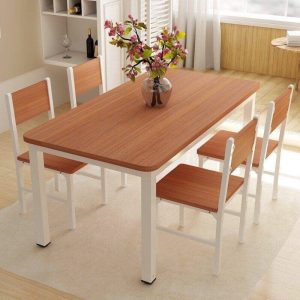 Bàn Ăn gia đình nhỏ hiện đại bàn ăn đơn giản bàn ghế ăn chữ nhật nhà hàng thức ăn nhanh kết hợp bàn ăn 46 người đơn giản - Hình 3