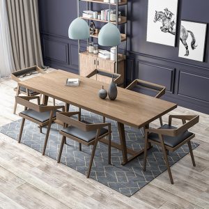 Bàn ăn gỗ chắc chắn của Mỹ và ghế phong cách cổ điển cafe Bàn cà phê Bàn gỗ nguyên khối nhà hàng nhà thương mại Bàn ăn - Hình 2