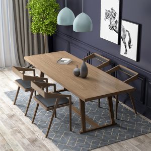 Bàn ăn gỗ chắc chắn của Mỹ và ghế phong cách cổ điển cafe Bàn cà phê Bàn gỗ nguyên khối nhà hàng nhà thương mại Bàn ăn - Hình 3