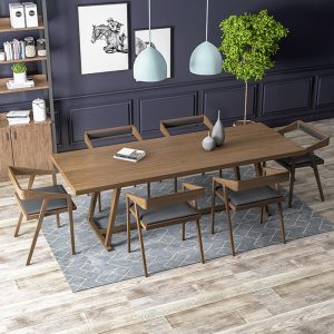 Bàn ăn gỗ chắc chắn của Mỹ và ghế phong cách cổ điển cafe Bàn cà phê Bàn gỗ nguyên khối nhà hàng nhà thương mại Bàn ăn