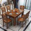 Bàn ăn gỗ chữ nhật bằng gỗ hiện đại đơn giản bàn ăn gia đình phòng ăn nhỏ 4 người 6 người kết hợp bàn ăn và ghế