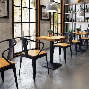 Bàn ăn gỗ đặc của Mỹ cafe snack bar Bàn ghế log Bàn ăn Bàn ăn gia đình hiện đại - Hình 4