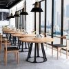 Bàn ăn gỗ hiện đại phòng nhỏ giải trí quán cà phê Bàn tròn phong cách công nghiệp sắt nghệ thuật Bàn ghế đàm phán đơn giản