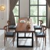 Bàn ăn gỗ nguyên khối cổ điển quầy bar hình chữ nhật cafe sắt rèn Bàn ghế thương mại căng tin nhà hàng nhà hàng Bàn ghế