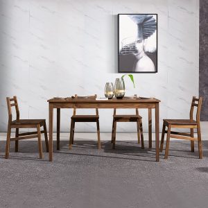 Bàn Ăn Gỗ óc chó đen Zhidian Bắc Mỹ 1,2m 1,4m kết hợp ghế ăn Bàn Bắc Âu Bàn ăn gỗ đặc chữ nhật đơn giản - Hình 2