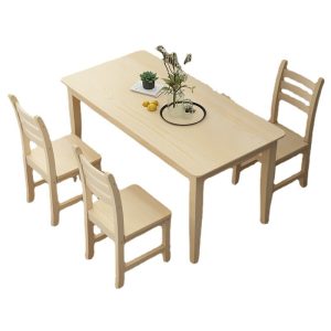 Bàn ăn gỗ sồi bàn ăn gỗ đặc kết hợp bàn ghế ăn hình chữ nhật khách sạn 4 người 6 bộ cho thuê phòng bàn vuông nhỏ - Hình 4
