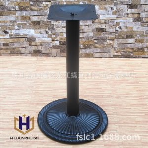 Bàn ăn gỗ sồi đen chân gang đúc chân Bàn ăn cafe chân Bàn ăn nhà hàng khung tròn - Hình 4