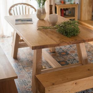 Bàn ăn gỗ tần bì theo phong cách wabi-sabi Bắc Âu homestay khách sạn nhà cà phê phòng khách nhà hàng sang trọng Bàn ăn gỗ đặc - Hình 4