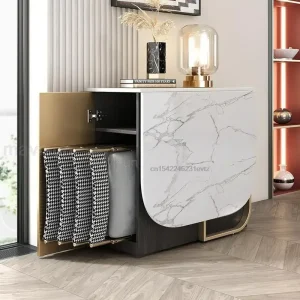Bàn ăn Hiện Đại Ánh Sáng Sang Trọng Nhỏ Đá Ban Bàn Bếp Kết Hợp Đơn Giản Và Đa Năng Bàn Ăn Gấp Gọn