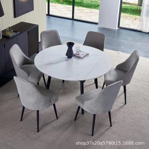Bàn Ăn hiện đại tối giản kích thước căn hộ tròn có thể thu vào gấp bàn nhà hàng bàn ăn bàn ăn giản dị - Hình 2
