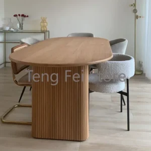 Bàn ăn Hình Bầu Dục Bàn Ăn Bằng Gỗ Phòng Khách Sang Trọng Thiết Kế Ngoài Trời Hiện Đại Bàn Ăn Nhà Bếp Bắc Âu Esstische Nội Thất Gia Đình SR50DT - Hình 3
