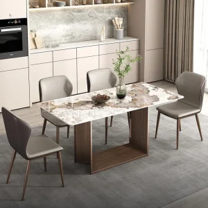 Bàn ăn Hình Chữ Nhật Sang Trọng Thiết Thực Đá Cẩm Thạch Bàn Ăn Tối Nhà Bếp Hộ Gia Đình Bàn Ăn Cà Phê Mesa Phụ Trợ Nội Thất Salon - Hình 2