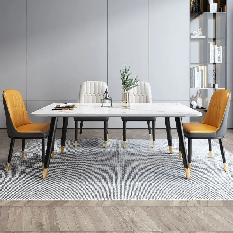 Bàn Ăn Hình Chữ Nhật Trắng Bắc Âu Tối Giản Đá Cẩm Thạch Bàn Ăn Hiện Đại Ý Muebles Para El Hogar Nội Thất Gia Đình - Hình 2 Bàn Ăn Hình Chữ Nhật Trắng Bắc Âu Tối Giản Đá Cẩm Thạch Bàn Ăn Hiện Đại Ý Muebles Para El Hogar Nội Thất Gia Đình - Hình 2