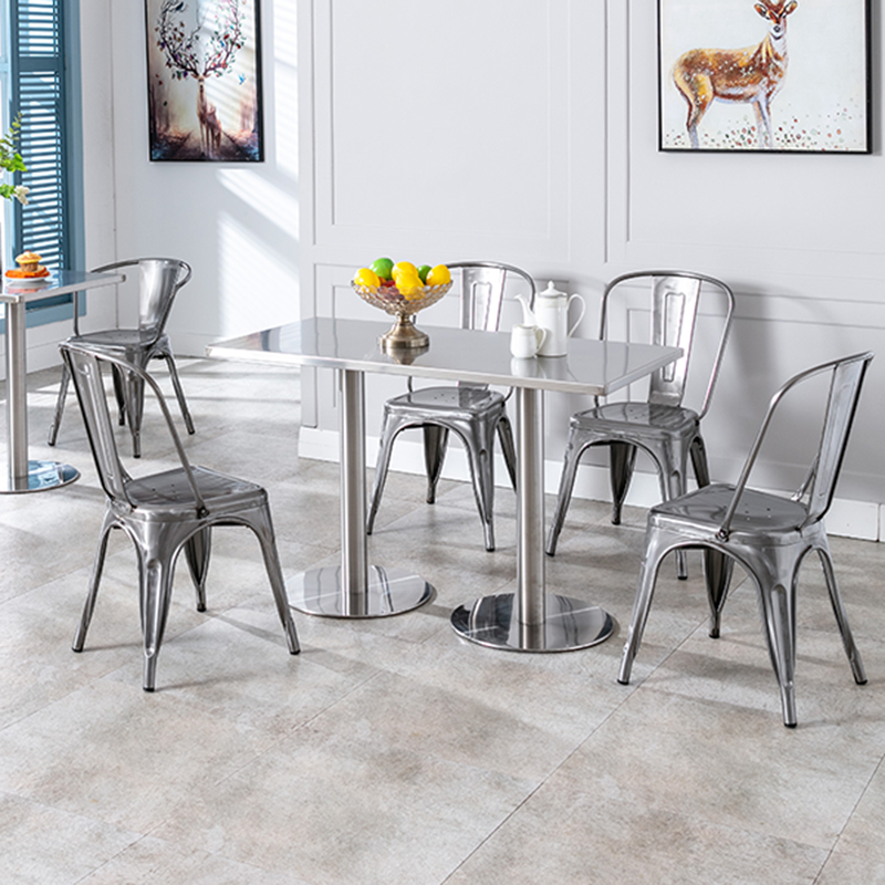 Bàn ăn inox Bàn hình chữ nhật gió công nghiệp cafe bar Bàn vuông ghế ăn ngoài trời Bàn sắt kim loại - Hình 4 Bàn ăn inox Bàn hình chữ nhật gió công nghiệp cafe bar Bàn vuông ghế ăn ngoài trời Bàn sắt kim loại - Hình 4