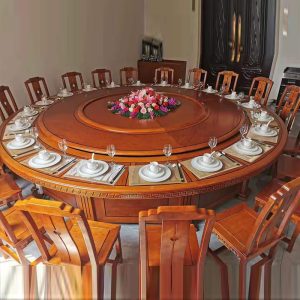 Bàn ăn khách sạn bàn tròn điện lớn bàn xoay tự động Bàn lẩu mới của Trung Quốc Bàn ăn nhà hàng 15/10/20 người - Hình 2
