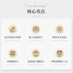 Bàn ăn kiểu Mỹ có thể thu vào gấp hình bầu dục tại nhà có thể thay đổi bàn tròn quốc gia retro tất cả kết hợp bàn ăn bằng gỗ nguyên khối và ghế - Hình 4