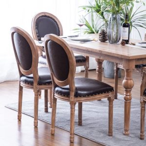 Bàn ăn kiểu Mỹ gỗ nguyên khối cũ hiện đại đơn giản gia đình nhà hàng quán cà phê kết hợp bàn ăn và ghế - Hình 3