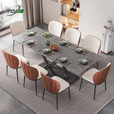 Bàn ăn kính thiên văn phiến đá hộ gia đình căn hộ nhỏ đa chức năng gấp hình chữ nhật có thể co giãn biến dạng bàn ăn và ghế kết hợp Bàn ăn kính thiên văn phiến đá hộ gia đình căn hộ nhỏ đa chức năng gấp hình chữ nhật có thể co giãn biến dạng bàn ăn và ghế kết hợp