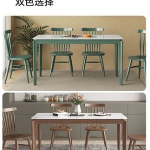 Bàn ăn mặt bàn đá phiến, chân bàn gỗ nhập khẩu. - Hình 4
