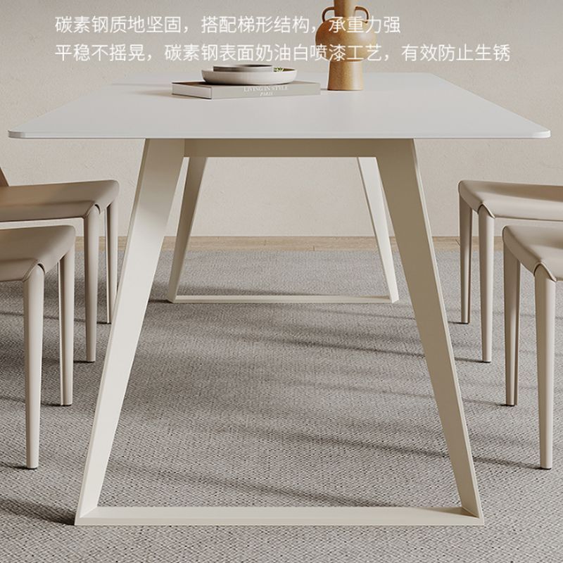 Bàn ăn mặt đá đơn giản kiểu Ý hiện đại đơn giản chữ nhật màu kem phong cách gia đình kết hợp bàn ăn sang trọng nhẹ nhàng - Hình 4 Bàn ăn mặt đá đơn giản kiểu Ý hiện đại đơn giản chữ nhật màu kem phong cách gia đình kết hợp bàn ăn sang trọng nhẹ nhàng - Hình 4