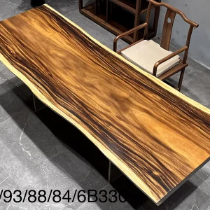 Bàn ăn Mẫu mới phổ biến Nam Mỹ Quả óc chó hình dạng tự nhiên Mặt bàn Live Edge Tấm gỗ Bàn ăn - Hình 2