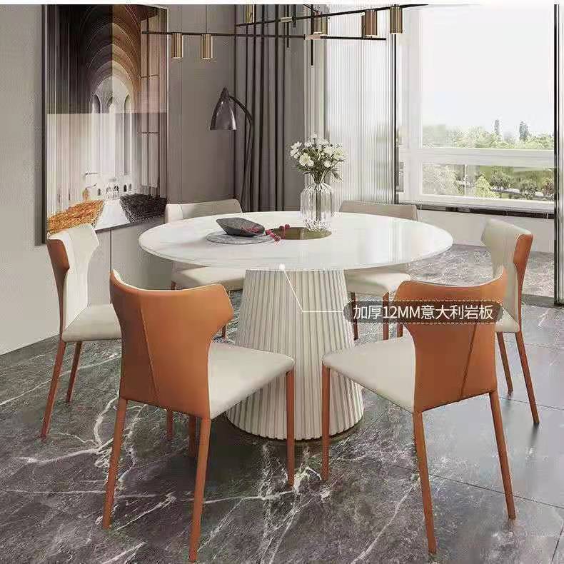 Bàn ăn Nhà thiết kế cao cấp đẹp sang trọng sáng đá phiến bàn ăn tròn hiện đại hộ gia đình bàn ăn cỡ nhỏ và ghế - Hình 3 Bàn ăn Nhà thiết kế cao cấp đẹp sang trọng sáng đá phiến bàn ăn tròn hiện đại hộ gia đình bàn ăn cỡ nhỏ và ghế - Hình 3