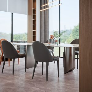 Bàn ăn Nhà thiết kế người Bàn ăn phong cách Ý đẹp sang trọng đá phiến đá bàn ăn và ghế bàn ăn gia đình nhỏ hình chữ nhật hiện đại đơn giản - Hình 2