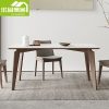Bàn ăn nhập khẩu bằng đá phiến tần bì bàn ghế ăn kết hợp gỗ nguyên khối kiểu Bắc Âu ánh sáng sang trọng hiện đại tối giản bàn ăn cho căn hộ chung cư nhỏ
