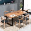 Bàn Ăn nhẹ bàn ăn kết hợp ghế gỗ chữ nhật gia đình nhà hàng món tráng miệng bàn ăn thức ăn nhanh