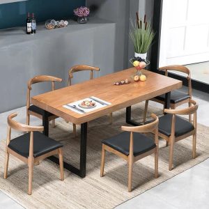 Bàn Ăn nhẹ bàn ăn kết hợp ghế gỗ chữ nhật gia đình nhà hàng món tráng miệng bàn ăn thức ăn nhanh
