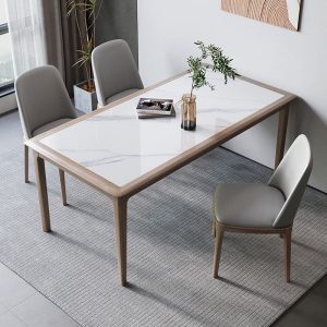 Bàn Ăn phong cách sang trọng đá phiến bàn ăn đơn giản hiện đại gỗ tần bì nhúng bàn ăn gia đình bàn ăn chữ nhật và ghế - Hình 3