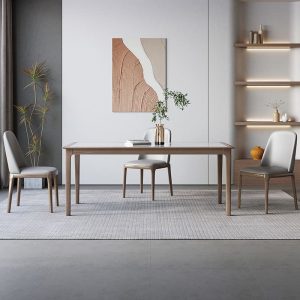 Bàn Ăn phong cách sang trọng đá phiến bàn ăn đơn giản hiện đại gỗ tần bì nhúng bàn ăn gia đình bàn ăn chữ nhật và ghế - Hình 4