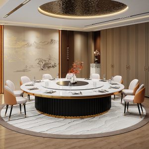 Bàn Ăn phong cách trọng khách sạn đồ nội thất tốt lành bàn ghế bàn xoay tròn bàn ăn nhiều người ghế biệt thự phòng khách khách sạn bàn ghế - Hình 2