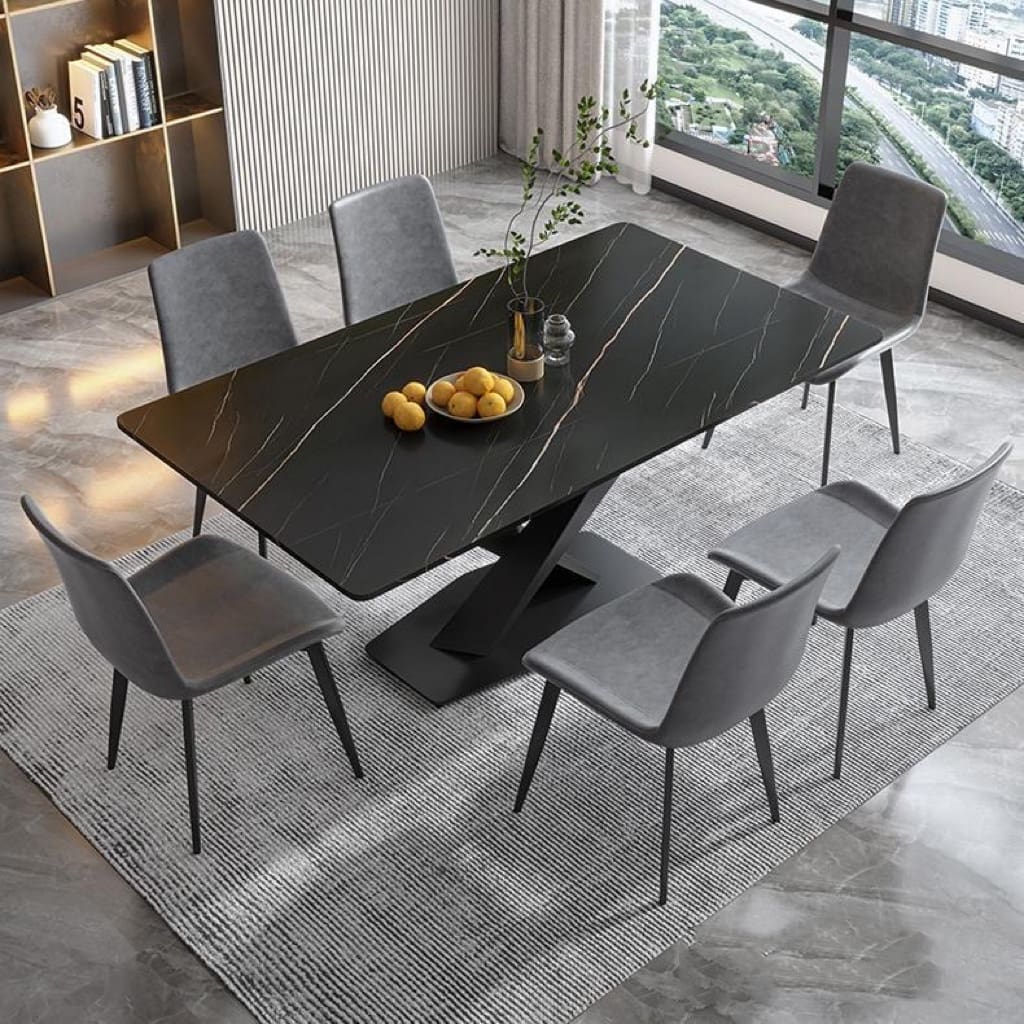 Bàn ăn phong cách Ý đá phiến bàn ăn gia đình lớn và nhỏ gia đình bàn ăn chữ nhật và ghế ghế ăn dải hiện đại mới - Hình 3 Bàn ăn phong cách Ý đá phiến bàn ăn gia đình lớn và nhỏ gia đình bàn ăn chữ nhật và ghế ghế ăn dải hiện đại mới - Hình 3