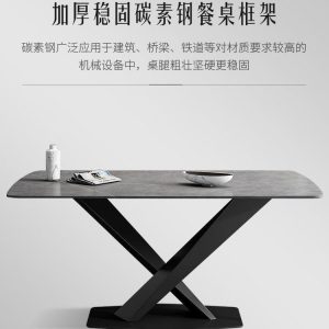 Bàn ăn phong cách Ý đá phiến bàn ăn gia đình lớn và nhỏ gia đình bàn ăn chữ nhật và ghế ghế ăn dải hiện đại mới - Hình 4