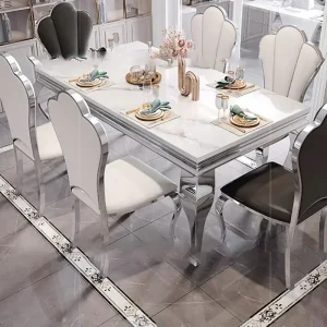 Bàn ăn Phòng khách Đá Cẩm Thạch Bàn Ăn Cà Phê Bên Ban Công Trung Tâm Bàn Ăn Căn Hộ Cao Cấp Mesas De Jantar Nội Thất Nhà Bếp - Hình 2