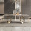 Bàn ăn sáng bằng đá phiến sáng sang trọng hiện đại tối giản cao cấp thiết kế thời trang cao cấp Pandora Bàn ăn hình chữ nhật bằng đá sang trọng