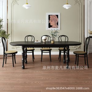 Bàn ăn sang trọng đẹp kiểu cổ điển Pháp tại nhà gia đình nhà thiết kế bàn làm việc sáng tạo hình bán nguyệt dựa vào tường bàn ăn - Hình 2