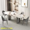 Bàn Ăn sang trọng hiện đại tối giản bàn ăn phiến đá kích thước hình chữ nhật hộ gia đình bàn ăn cao cấp bằng thép không gỉ