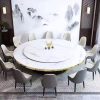 Bàn Ăn Sang trọng nhẹ đá phiến bàn tròn lớn 15 người 20 người câu lạc bộ khách sạn hộp tích hợp lẩu bàn đá phiến bàn ăn bàn tròn