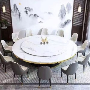 Bàn Ăn Sang trọng nhẹ đá phiến bàn tròn lớn 15 người 20 người câu lạc bộ khách sạn hộp tích hợp lẩu bàn đá phiến bàn ăn bàn tròn