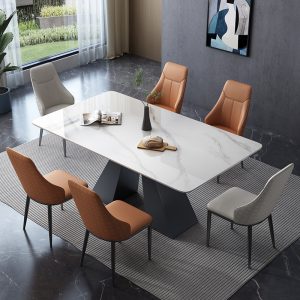 Bàn Ăn sang trọng sáng đá phiến bàn ăn tối giản hiện đại hộ gia đình hình chữ nhật bàn ăn nhà hàng gia đình bàn ăn - Hình 2