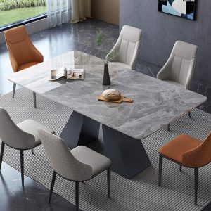 Bàn Ăn sang trọng sáng đá phiến bàn ăn tối giản hiện đại hộ gia đình hình chữ nhật bàn ăn nhà hàng gia đình bàn ăn