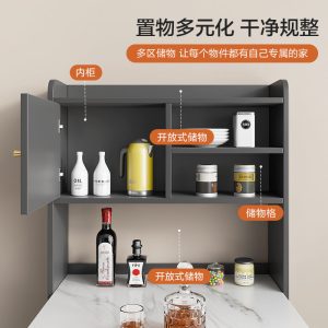Bàn ăn Tấm đá kính thiên văn bàn ăn bên tủ một phòng ăn nhỏ tủ lưu trữ đơn giản hiện đại bàn cơm gấp đa chức năng - Hình 2