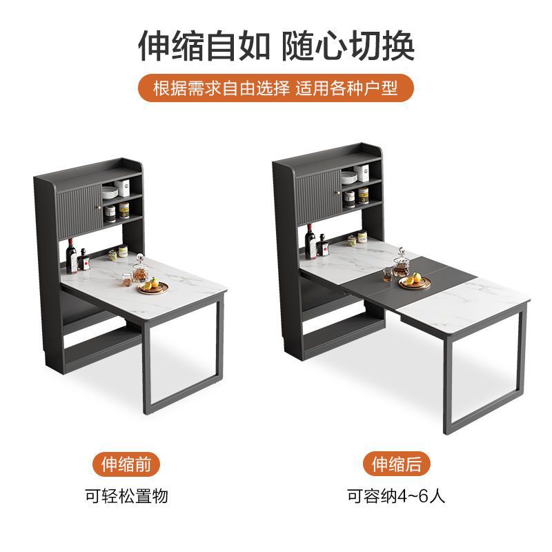 Bàn ăn Tấm đá kính thiên văn bàn ăn bên tủ một phòng ăn nhỏ tủ lưu trữ đơn giản hiện đại bàn cơm gấp đa chức năng - Hình 3 Bàn ăn Tấm đá kính thiên văn bàn ăn bên tủ một phòng ăn nhỏ tủ lưu trữ đơn giản hiện đại bàn cơm gấp đa chức năng - Hình 3