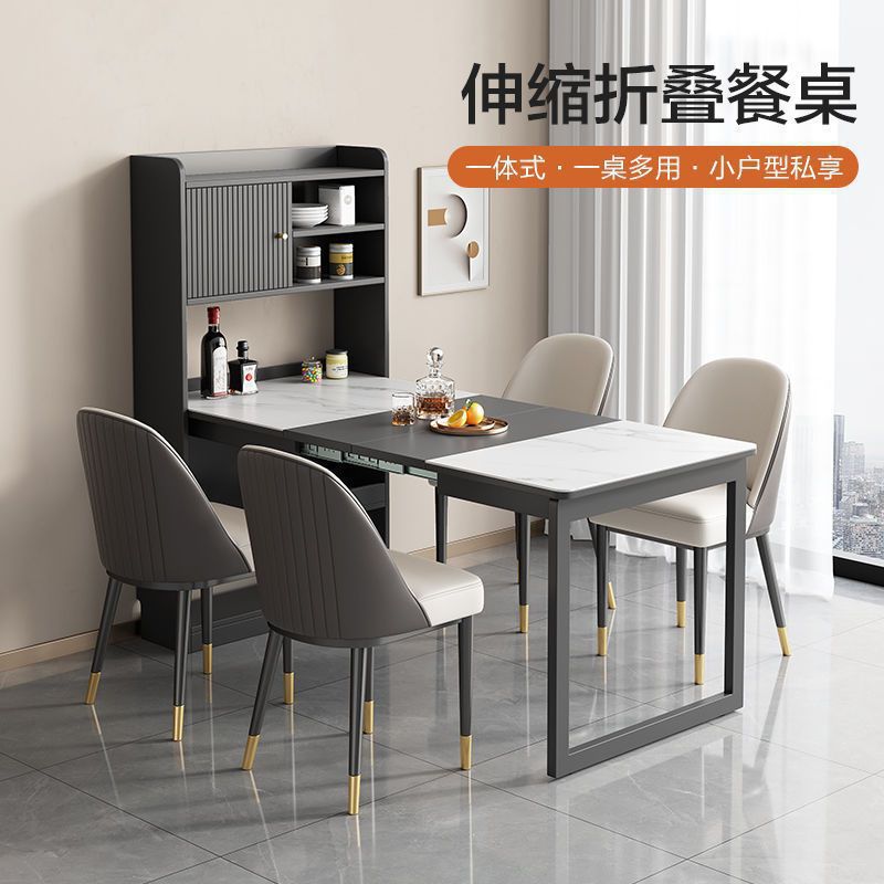 Bàn ăn Tấm đá kính thiên văn bàn ăn bên tủ một phòng ăn nhỏ tủ lưu trữ đơn giản hiện đại bàn cơm gấp đa chức năng - Hình 4 Bàn ăn Tấm đá kính thiên văn bàn ăn bên tủ một phòng ăn nhỏ tủ lưu trữ đơn giản hiện đại bàn cơm gấp đa chức năng - Hình 4